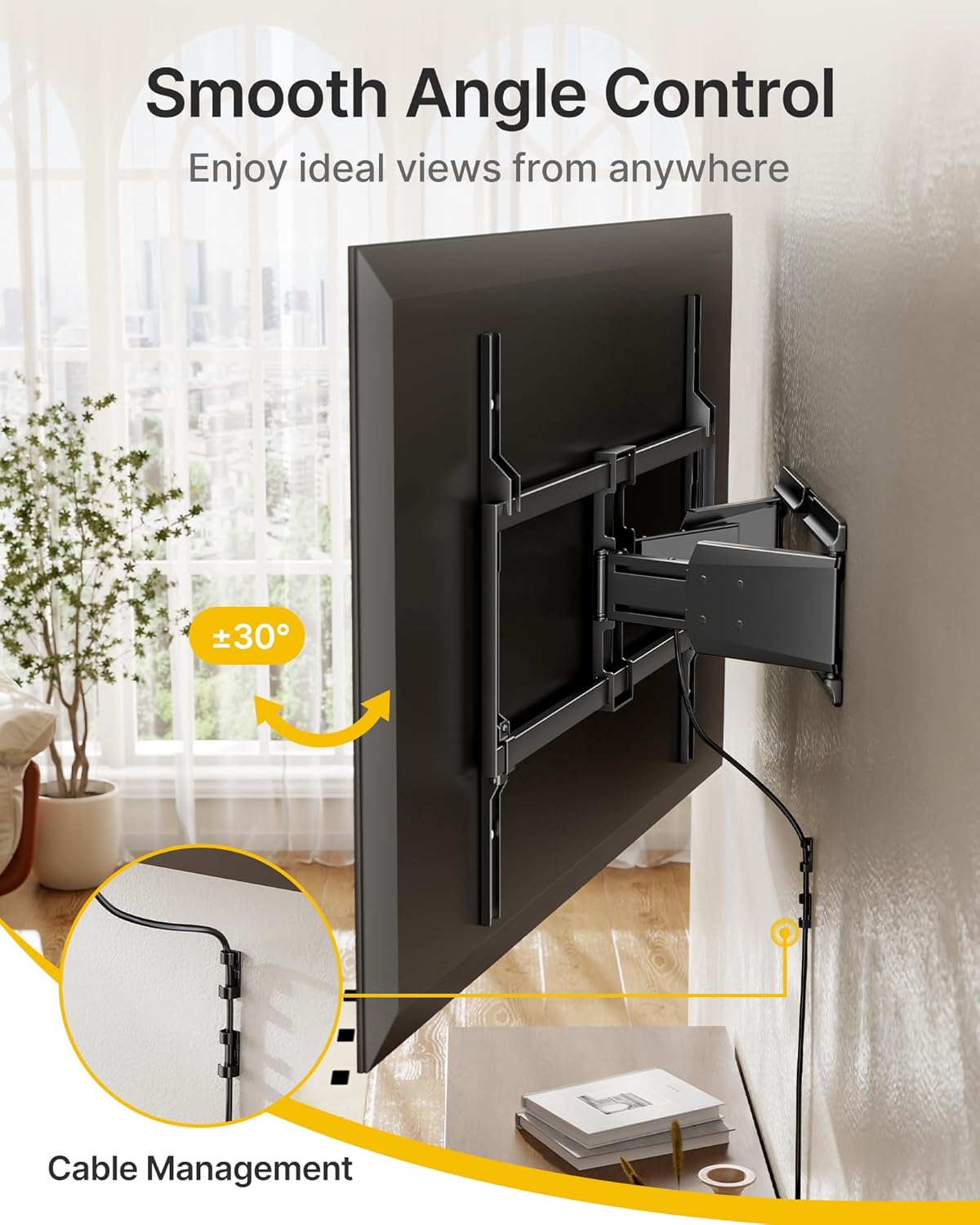 monTEK Heavy Duty TV Wall Mount - Ultra Slim Design for 50-100 Inch TVs | Swivel, Tilt & Extend Up to 185lbs