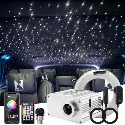 ATOKEE Starlight Headliner Kit, 10W Twinkle Fiber Optic Star Roof Lights kit, 400pcs*0.03in*9.8ft Headliner Light kit for Car Home Headliner Use with APP/Remote Control