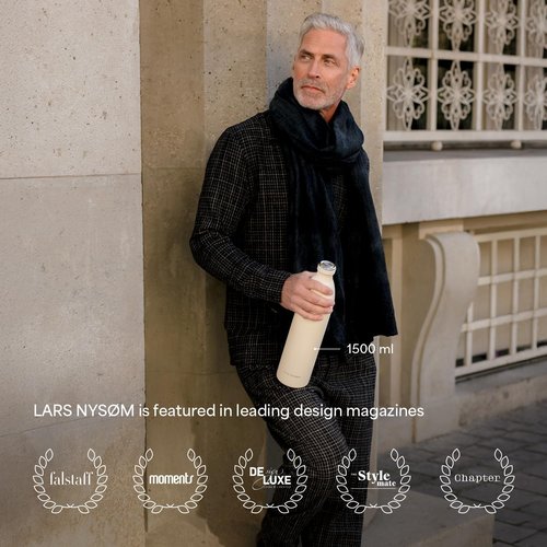 LARS NYSØM Stainless Steel Insulated Water Bottle - Leakproof Thermo Flask for Hot & Cold Beverages | 25.4oz Carbon Black