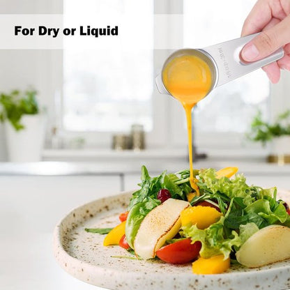 AMOHEE 7PCS Stainless Steel Measuring Cups - Durable & Dishwasher Safe with Storage Bag