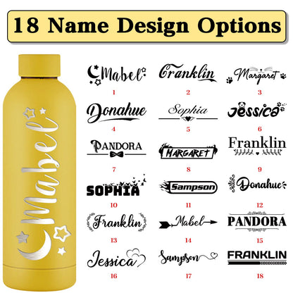 Personalized Water Bottles Custom Engraved Sports Bottles Personalized Name Logo Photo 16oz Insulated Cup Customized Stainless Steel Bottle Keep Cold Hot Office Birthday Gift for Men Women |7 Colors