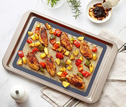 GUANCI Silicone Baking Mat Set of 4 - Non-Stick Reusable Bakeware for Pizza, Macarons, Cookies | Grey