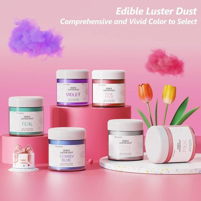 Cherrysea Edible Luster Dust - Rose Gold 10 Grams | Tasteless Food-Grade Cake Dust for Baking