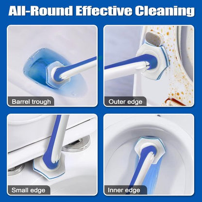 JEHONN Disposable Toilet Brush Set - 48 Cleaner Refills & Wall Mounted Holder - Blue Bathroom Cleaning System