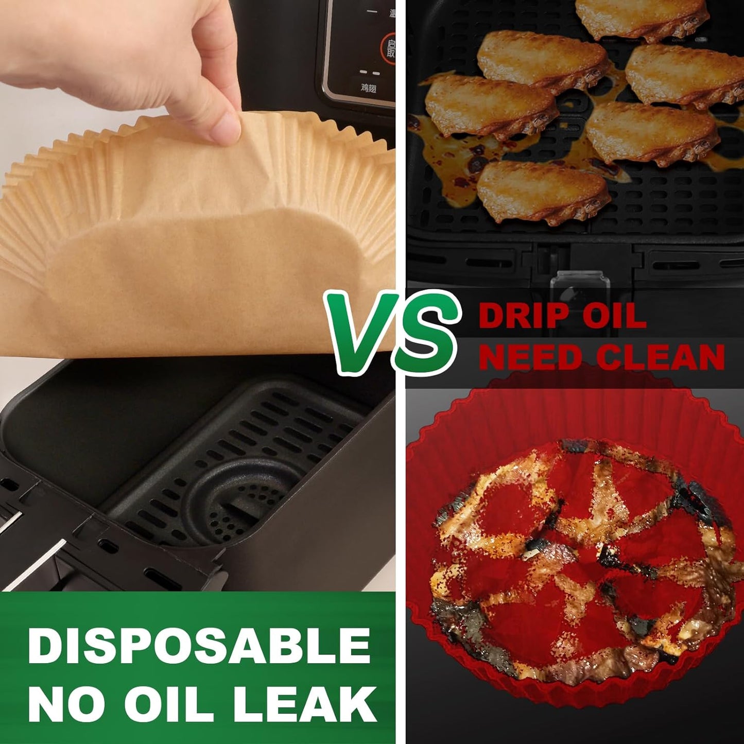 Ninja Foodi Air Fryer Liners - Disposable Unbleached Parchment Paper, 150 Pcs for 7QT/9QT Models