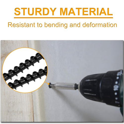 KURUI Drywall Screws Assortment Kit - #6 Black Wood Screws for Sheetrock | 165-Piece Picture Hanging Set