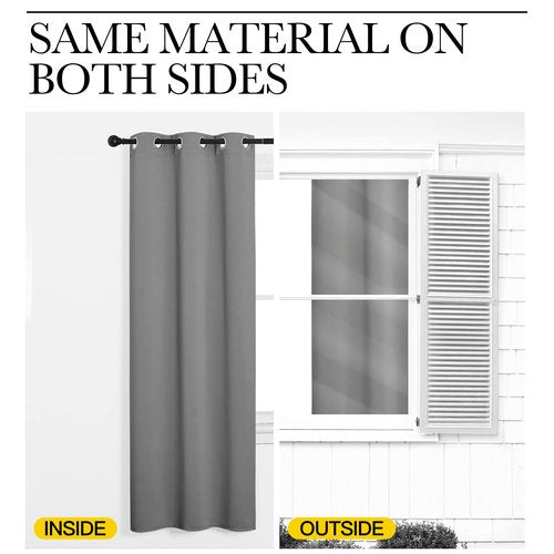 NICETOWN Silver Grey Room Darkening Curtain Panels 102" Long for RV, 55" Width, 2 Panels, Play Room, Studio, Heat Block Out and Keep Warm Drapes Window Treatment Drapes for Doorway Entryway Patio