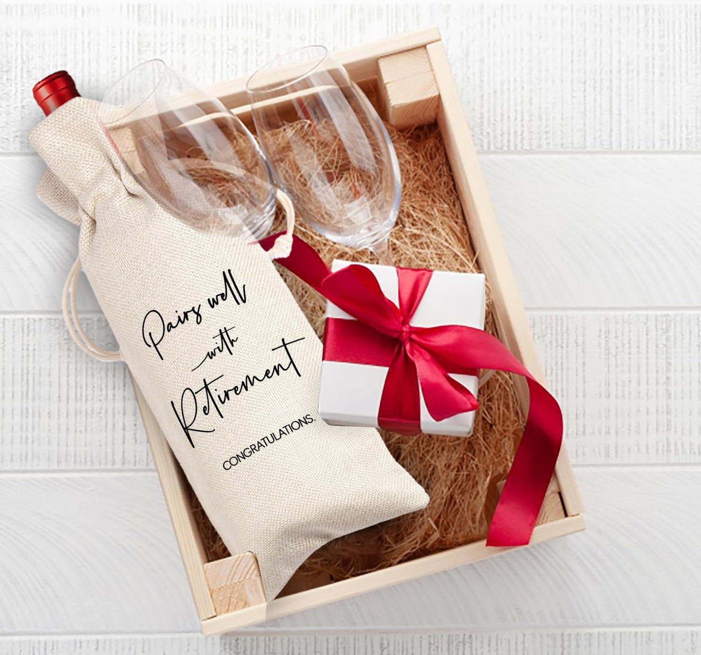 Retirement Gift Wine Bag, Best Retirement Gifts Farewell Leaving Gifts for Teacher Coworker Friend Colleagues Nurse Boss Retirees Work,Pairs Well With Retirement (Beige03)