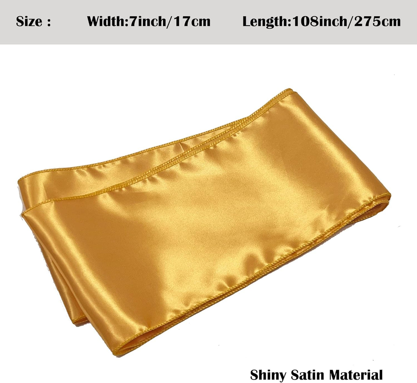 Skiennix Satin Chair Sashes - 50PCS Elegant Ribbon Ties for Wedding & Event Decor | Gold