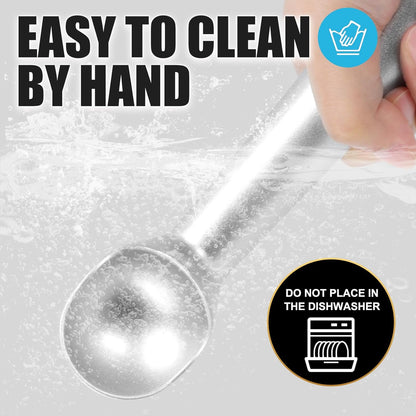 Skiennix 7-Inch Ice Cream Scoop - Nonstick Aluminum Professional Spoon - Durable & Easy to Clean - Silver
