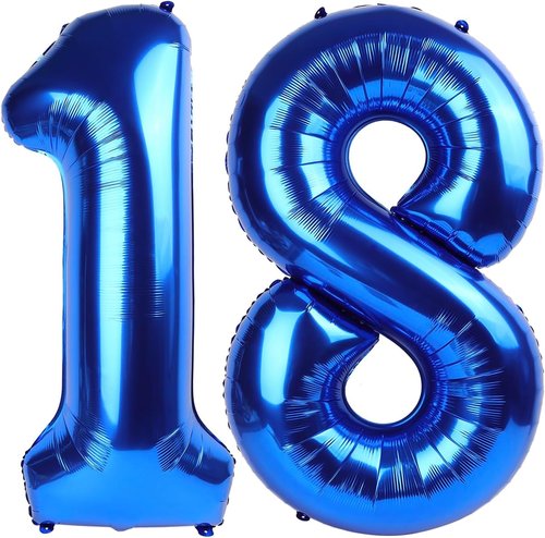 40 Inch Dark Blue Number Balloon by [Brand Name] - Perfect 18th Birthday & Wedding Celebration Decoration