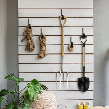 GeeWatom Heavy Duty Steel Garage Hooks - Anti-Slip Tool Organizer | Wall Mount Hanger (Small - 2PC)