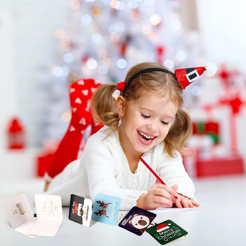 Outus 48 Pcs Mini Christmas Cards with Envelopes - Assorted Designs (Variation of THIS listing: 48)