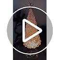 Lighted Artificial Christmas Tree with Gold Swirling Glitter 17 Inches