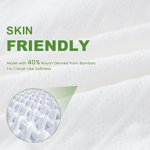 KUUP Waterproof Queen Mattress Protector- Hypoallergenic Odor-Free Rayon Derived from Bamboo, Breathable Cooling 3D Air Noiseless Mattress Cover Fits 11" Deep Pockets