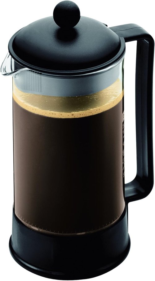 Bodum 34oz Brazil French Press Coffee Maker - High-Heat Borosilicate Glass, Black Finish