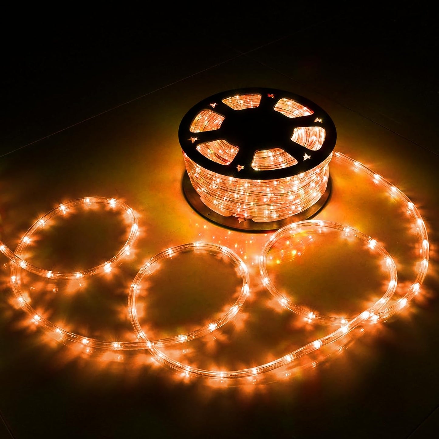 Skiennix 100ft LED Rope Lights - Waterproof & Flexible Tube Lighting with 8 Modes | Orange for Outdoor Decor