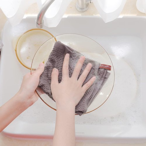 Homaxy 100% Cotton Waffle Weave Dish Cloths - Ultra Soft & Absorbent Kitchen Towels | 12 x 12 Inches, 18-Pack, Mixed Colors