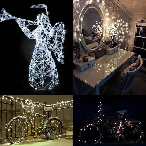 Lomotech Solar String Lights - 66ft 200 LED Waterproof Fairy Lights with 8 Modes for Outdoor Decor | White