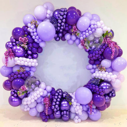 Skiennix Dark Purple Balloons - 120-Piece Set for Graduation, Birthday & Wedding Decor | 5-18 Inch Sizes