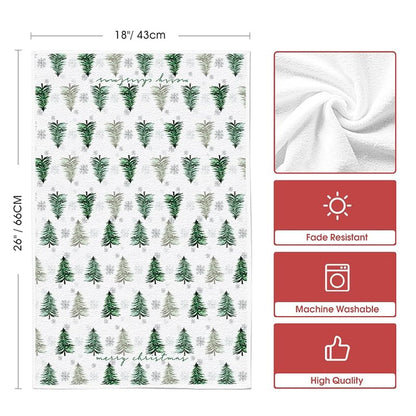 Artoid Mode Green Xmas Tree Kitchen Towels Set of 2 – 18 x 26 Inches (Variation: Green + 18" x 26")