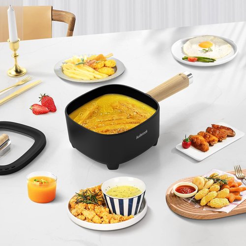 Audecook Electric Hot Pot - 2L Non-Stick Frying Pan | Portable 8-Inch Cooker for Ramen, Steak & Soup