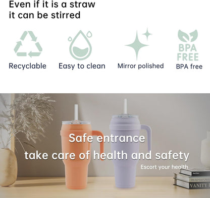 Reduce Replacement Straws - 5 Pack Reusable Straws with Cleaning Brush for 50 oz & 40 oz Tumblers | Clear Plastic