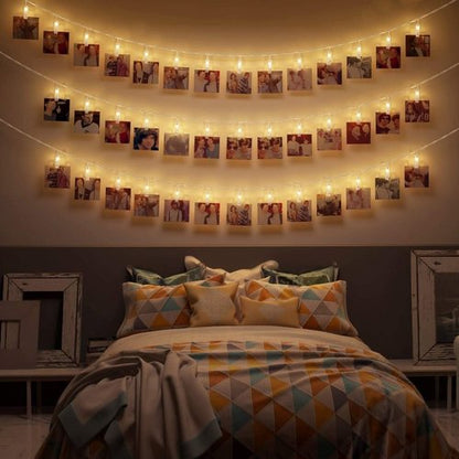 CozyHome - 5.5YD LED Photo String Lights with Clips & Timer Remote | Indoor Fairy Lights for Teen Room Decor
