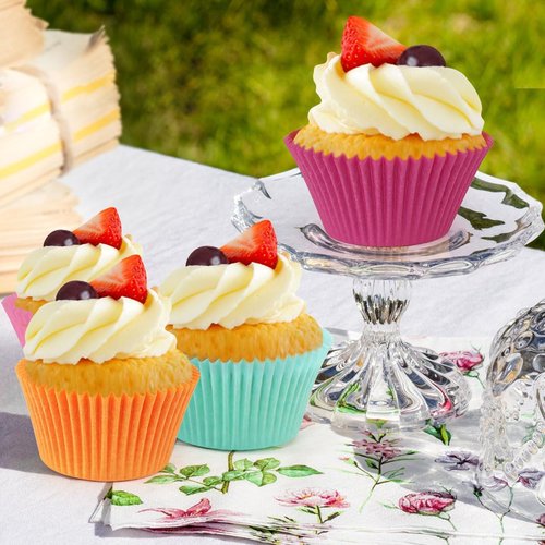 Caperci Jumbo Cupcake Liners - Extra Large 300-Count | Odorless, Food-Grade Grease-Proof Paper