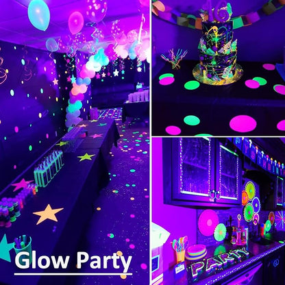 Solhice 80ft UV Black Light String Lights with Remote, 300 LEDs – Indoor/Glow Party Decor