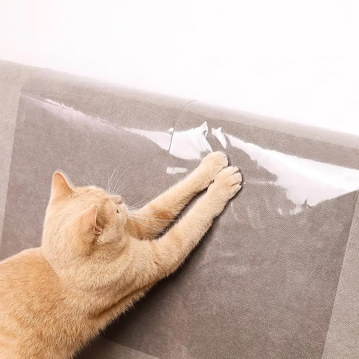 Skiennix Anti-Cat Scratch Furniture Protector - 12"x200" Single-Sided Sticky Tape for Sofas & Carpets