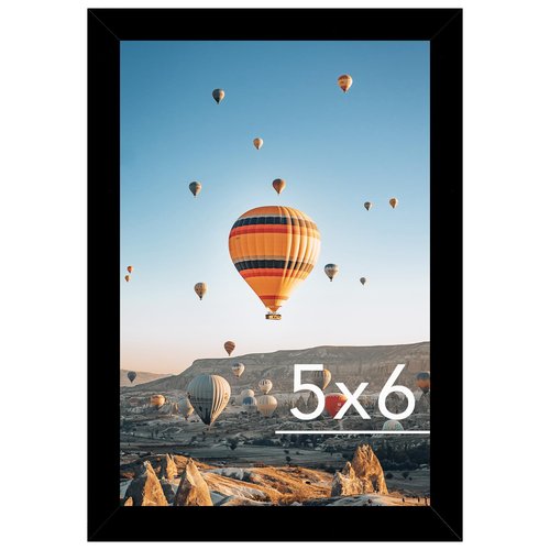 JCJMY 5x6 Picture Frame Black for Wall Hanging or Tabletop, Wall Mounting Horizontally or Vertically, 5 x 6 Wall Gallery Poster Photo Frame with Shatter Resistant Plexiglass, Black