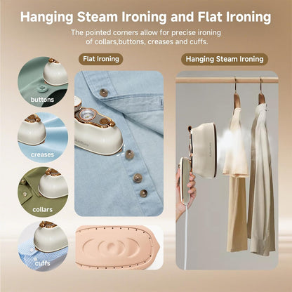 Skiennix Portable Handheld Clothes Steamer - 1200W Quick Heat-Up, 200ml Tank, 3 Modes, Beige