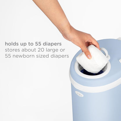 Ubbi Steel Diaper Pail - Odor Locking Design | No Special Bags Needed | Award-Winning | Cloudy Blue
