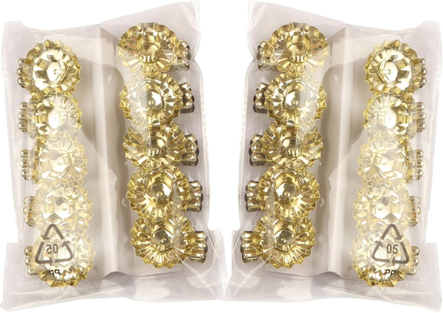Skiennix Gold Flower-Shaped Candle Holders - 20PCS Clip-On Design for Christmas & Special Occasions