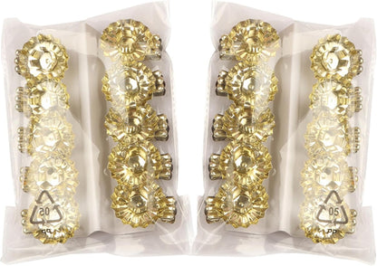 Skiennix Gold Flower-Shaped Candle Holders - 20PCS Clip-On Design for Christmas & Special Occasions