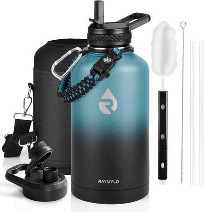 Skiennix Insulated Water Bottle - 64 Oz Triple Wall Vacuum Stainless Steel | Cold for 48 Hrs, Leak Proof, Non-BPA