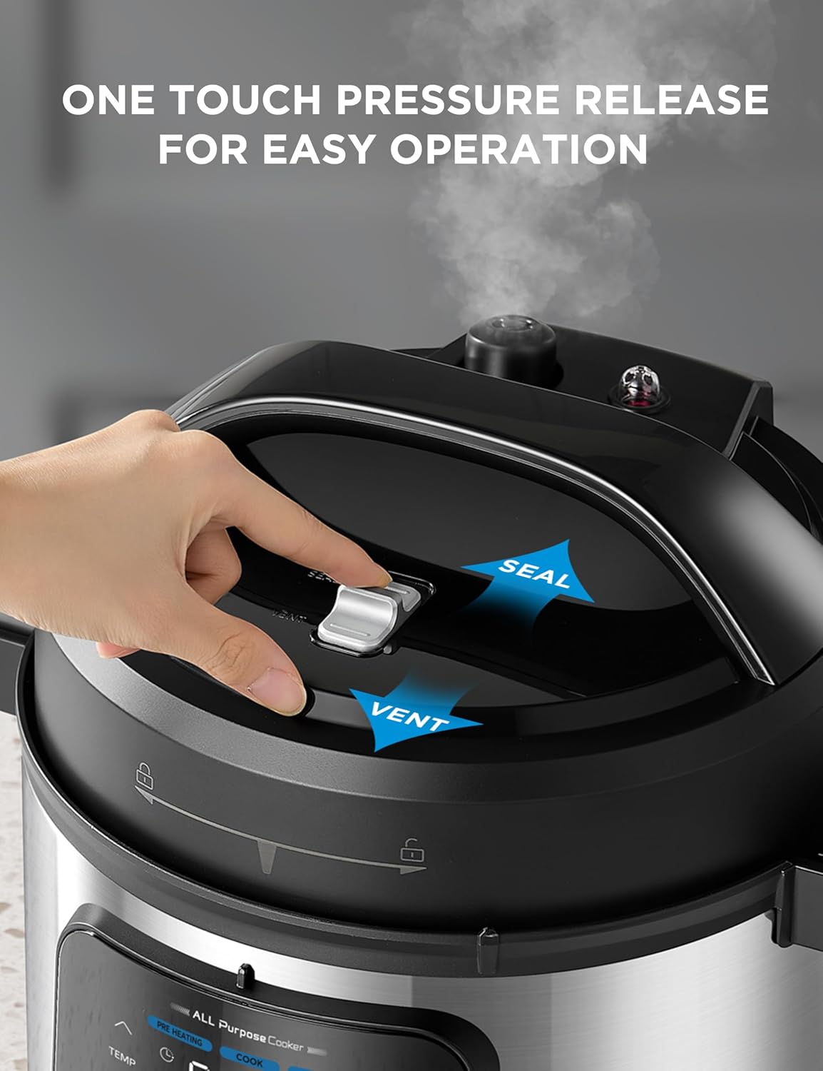 Midea 10-in-1 Electric Pressure Cooker - Versatile Slow Cooker, Steamer & Sous Vide - 6 Quart Stainless Steel Pot
