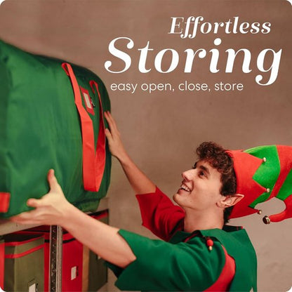 Handy Laundry Rolling Tree Storage Bag - Zippered Protection for 9-Foot Christmas Tree | Easy Transport with Wheels