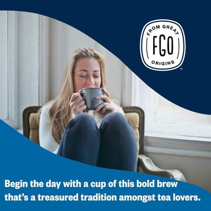 FGO Organic Black Tea, 100 Count, Eco-Conscious Tea Bags, Caffeinated, Resealable Bag, Packaging May Vary (Pack of 1)