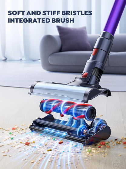 Skiennix Cordless Vacuum Cleaner - 110 Mins Runtime with 2 Batteries | 45KPA Suction for Pet Hair & Carpets
