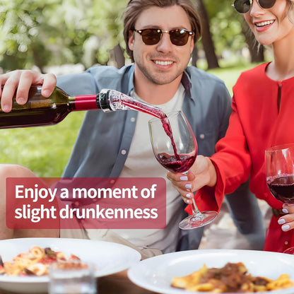 Wine Aerator Pourer Spout Rich Bubbles Decanter Spout Wine Air Aerator Improved Flavor Aerating Pourer Professional Quality Wine Pourer Aerator No-Drip Wine Accessories Gift for Wine Lover