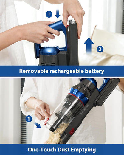Skiennix Cordless Vacuum Cleaner - 75 Minutes Run Time, 55KPa Suction Power | Lightweight & Rechargeable for Home Use