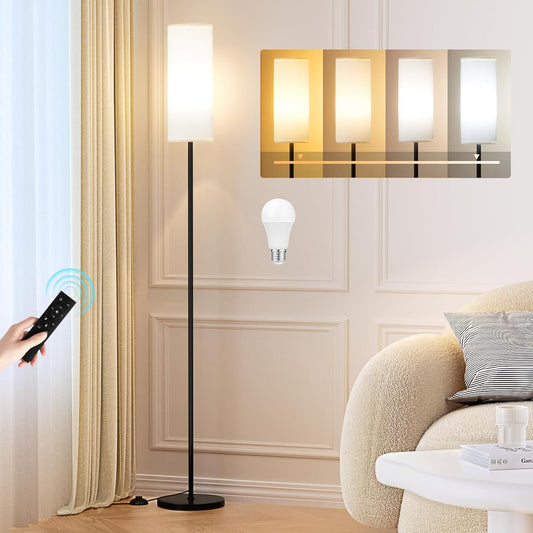 Ambimall Modern Floor Lamp - 64" Adjustable Standing Lamp with Remote Control & Dimmable Colors | Ideal for Living Room, Bedroom, Office