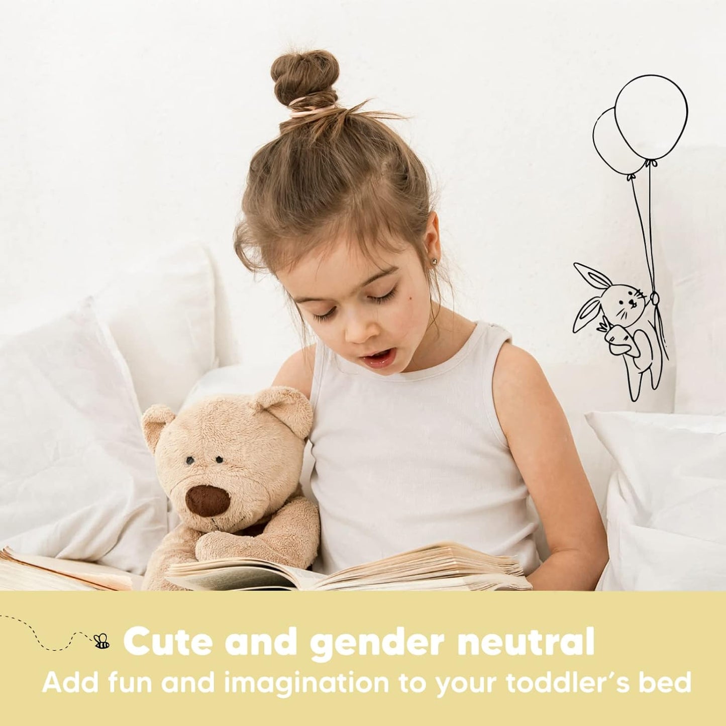 My Little Dreamy Toddler Pillow - Organic Cotton Travel Bed Pillow with Soft Pillowcase | 13x18, Machine Washable, Ideal for Ages 2-5 (Soft White)