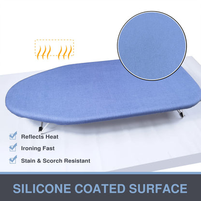 VividPaw Tabletop Ironing Board Cover and Pad 12.5 x 32, Elastic Edge, Silicone Coated, Resist Scorching, Heavy Duty Padded Cover for Mini Small Iron Board (Blue, 12.5" x 32")