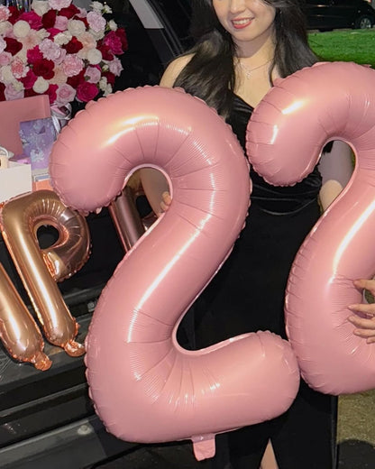 Pearlescent Pink Number 4 Balloon - 40 Inch Large Birthday Decoration for Girls' 4th Party