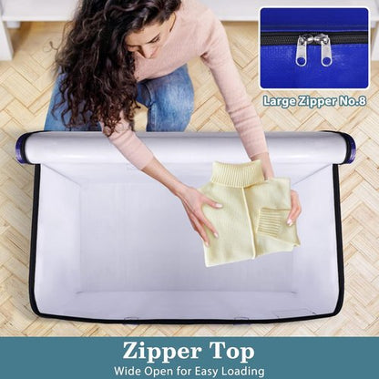 HomeHacks Heavy-Duty Moving Bags - 8-Pack Storage Totes with Strong Zippers & Handles | 93L (Blue)
