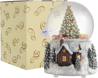 MG-7282 Automatic Revolving Train Snow Globe - Color Changing Light Effect, 4 Inches, Plays O Christmas Tree