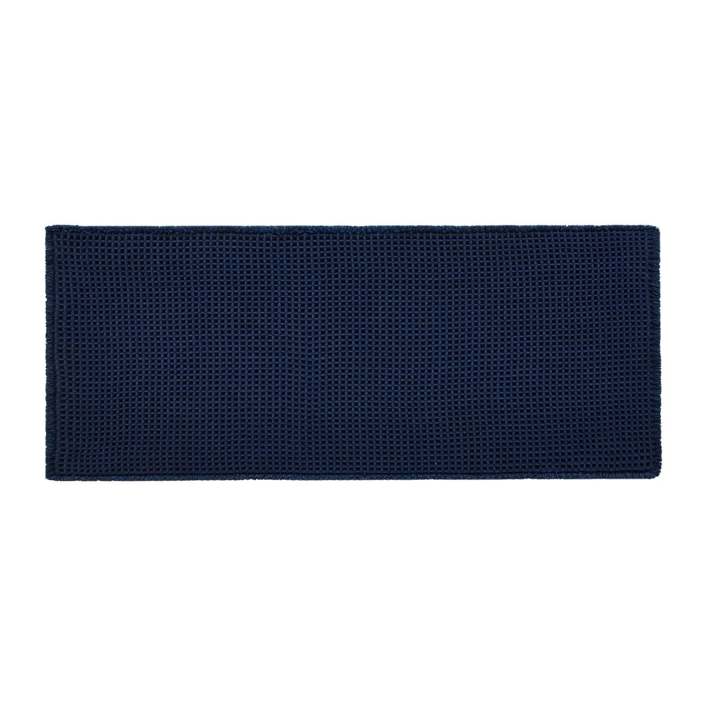 TYUU Waffle Bath Mat, Boho Bathroom Rugs Non Slip Washable Super Absorbent Quick Dry Bath Mat Farmhouse Bathroom Decor, 48"x24" Navy Blue